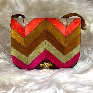 Tano of Madrid Suede Chevron Shoulder Bag Vintage